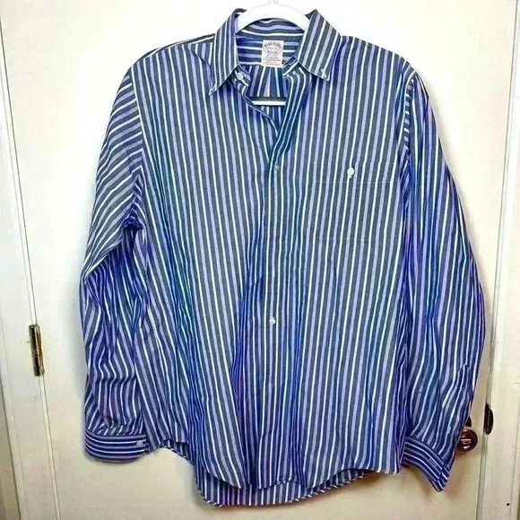Brooks Brothers 1818 Men’s Striped Button Down - 15 1/2 x 5 - Picture 1 of 4
